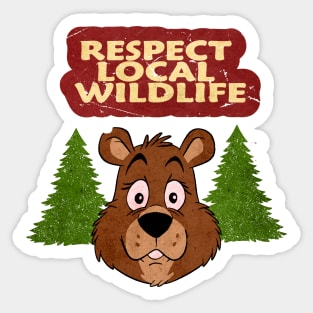 Respect Local Wildlife Vintage Sticker